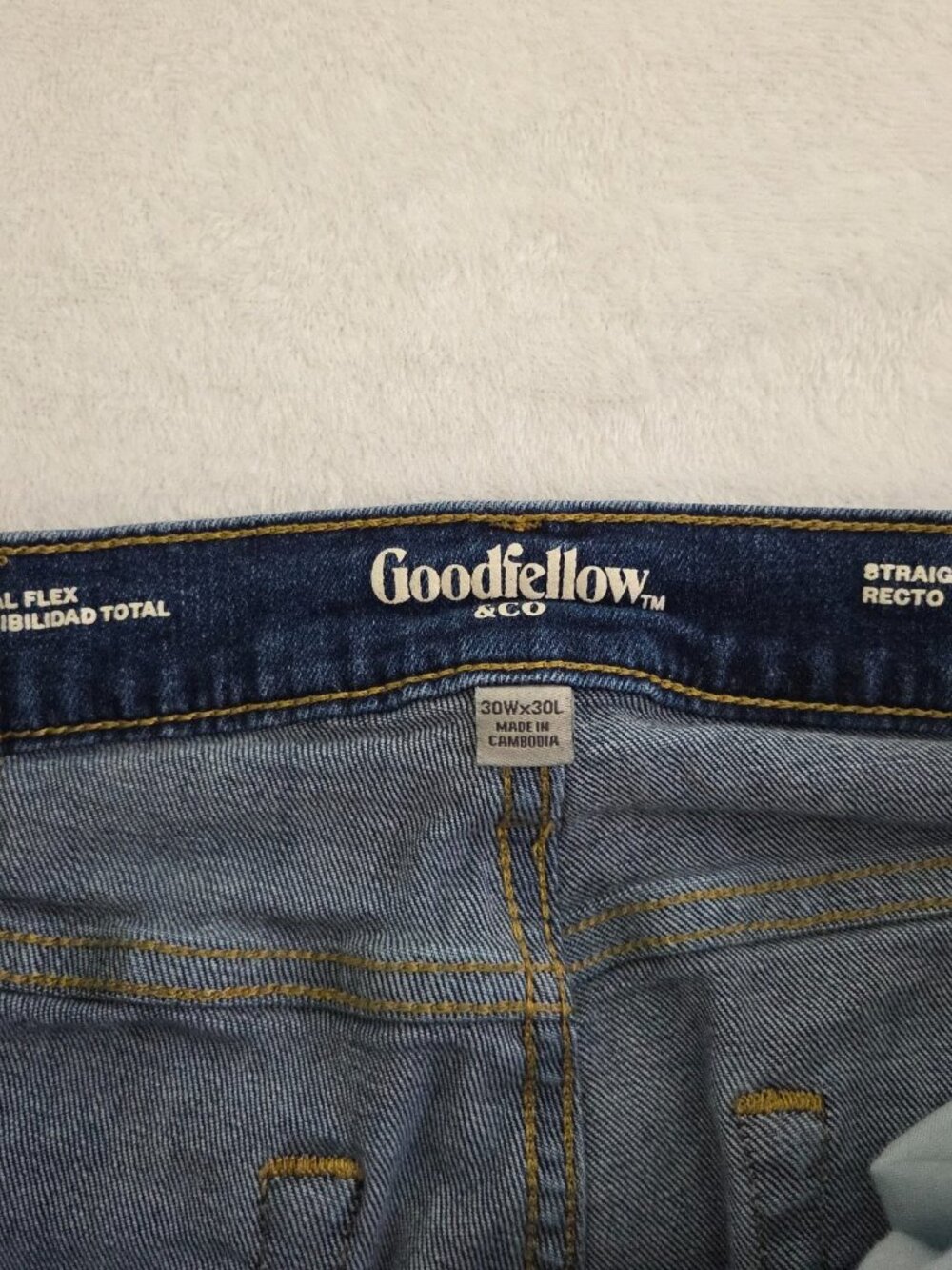 Goodfellow Co Mens 30x30 Jeans Straight Leg Medium Wash Stretch Denim Blue Flex - Picture 8 of 13